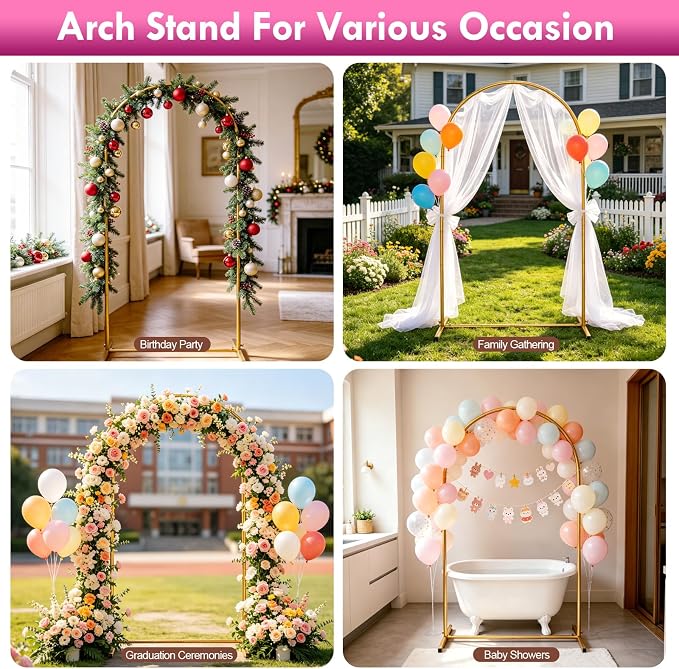6ft Arch Backdrop Stand, Metal Wedding Arch Backdrop Stand - Image 7