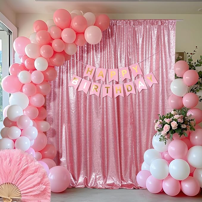 SquarePie 10x10ft Fuchsia Pink Sequin Backdrop, High Density Non-Transparent - Image 8