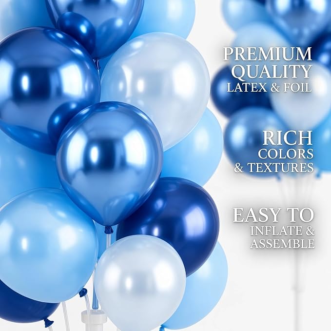 Hiins Metallic Blue Balloon Column Kit Set of 2 - Image 5