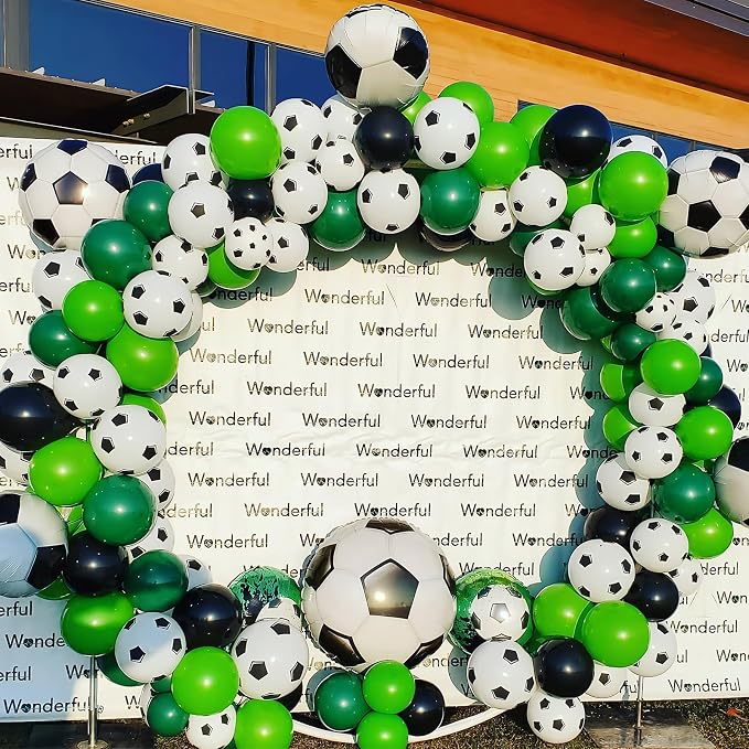 HILAVO Soccer Balloons 18 Inch Black and White Soccer Ball Foil Balloons Print - Image 5
