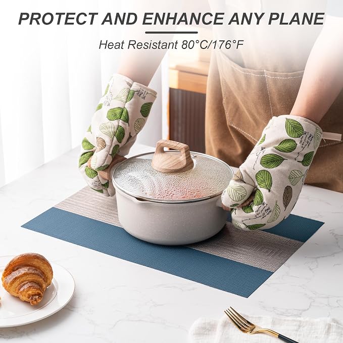 Placemats Set of 6 Washable Indoor | Outdoor Vinyl Place Mats - Image 4