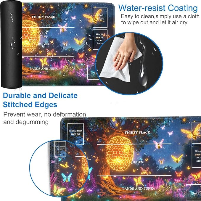 for TCG Playmat with Zones, Non-Slip Rubber Bottom Trading Card Game Mat with - Image 3