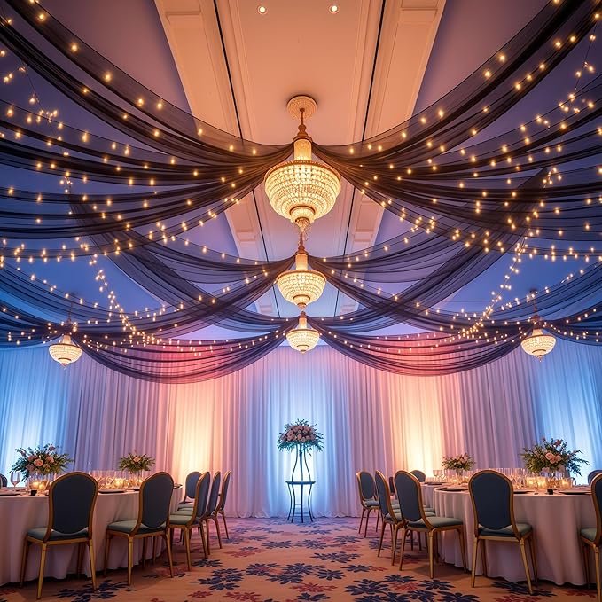6 Panels Black Ceiling Curtains - Image 7