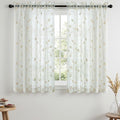 Beige Sheer Curtains Decorative Embroidered Leaf 54 Inches Long | Light by VISIONTEX