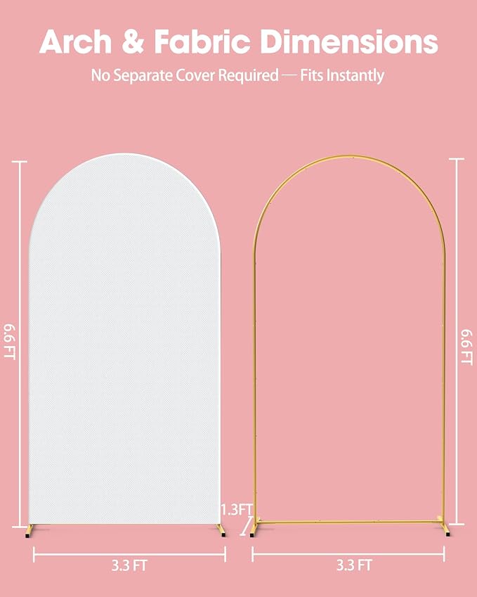 Pureegg Arch Backdrop Stand and Cover Set, 6.6 ft, Celebrations, Easy Assembly - Image 4