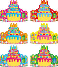 36 Pack Birthday Crowns for Kids Colorful Paper Party Hats Birthday Crown Set by TENDFINE