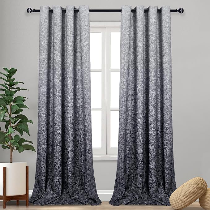 DWCN Grey Ombre Blackout Curtains by DWCN