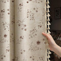 Boho Floral 100% Blackout Curtains 84 Inch 2 Panels Brown | Farmhouse Vintage by Unknown
