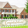 Congratulations Banner 8x1.6 ft Greenery Congrats Banner Green Leaves 2026 by Lecheme