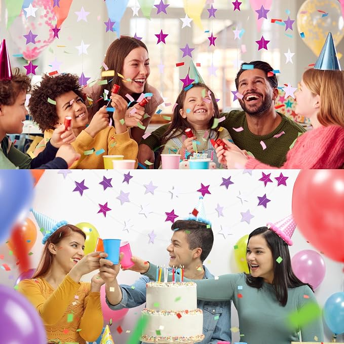 Patelai Glitter Star Garland Banner 2026 Graduation Decor 130 Feet Star Hanging - Image 6