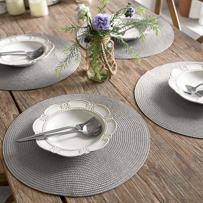 FunWheat Round Braided Placemats Set of 8 Place Mats - Image 5
