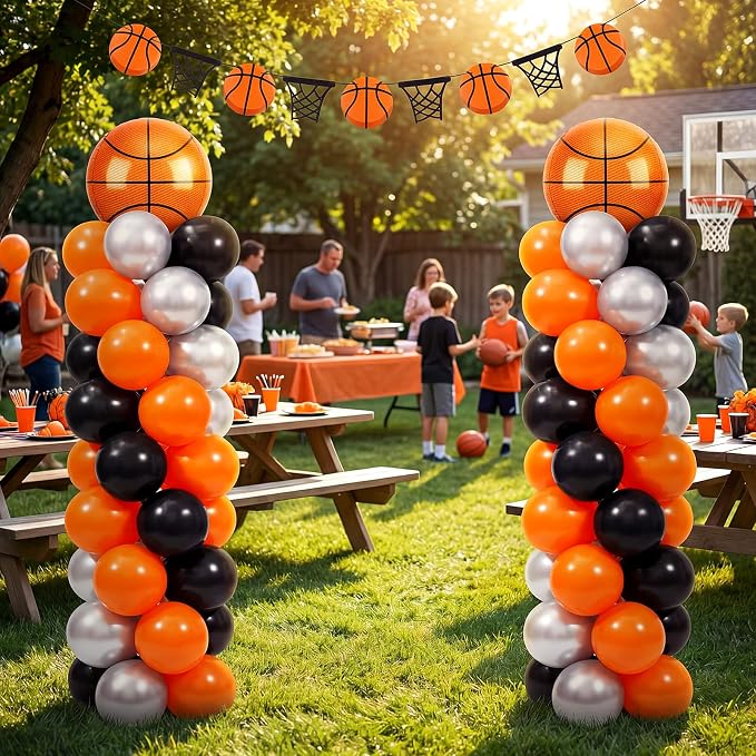 Yalikop 2 Sets Basketball Party Balloon Column Stand Kit - Image 7