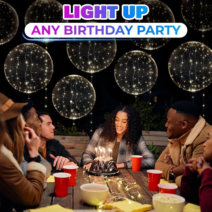 LED Light Up Balloons 10 Pcs, 20 Inch Clear Balloons - Image 9