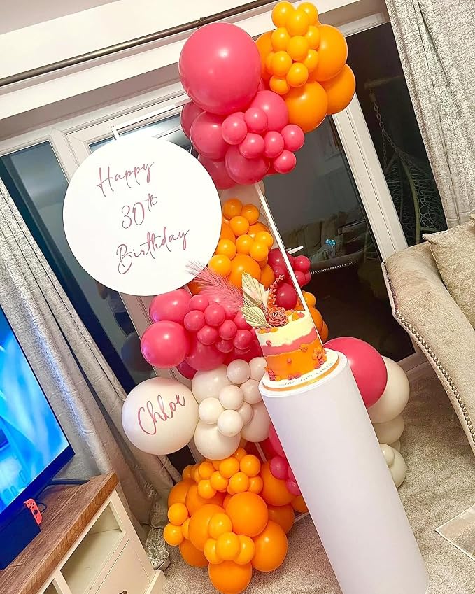 Pink and Orange Latex Balloons 50pcs 12 Inches | - Image 3