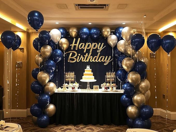 Navy Blue Balloons 145pcs Different Sizes 5in 10in 12in 18in Dark Blue Round - Image 4