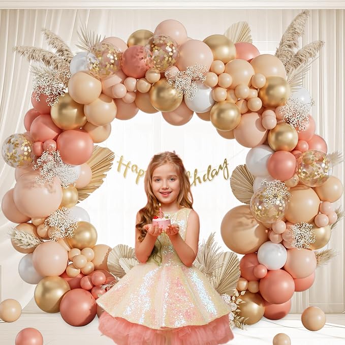 125pcs Peach Balloon Arch Kit - Image 6