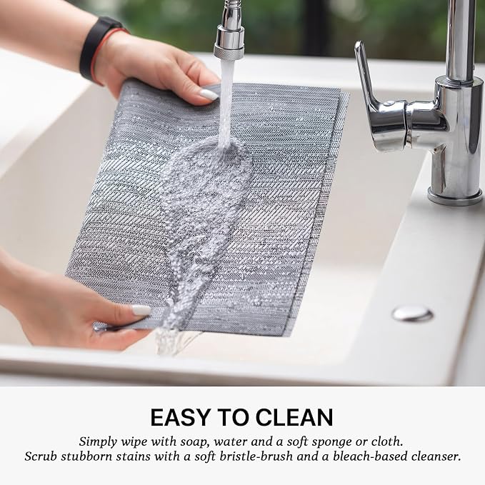 LEXMORE Placemats Set of 12 Vinyl/Plastic Woven Place Mats - Image 4