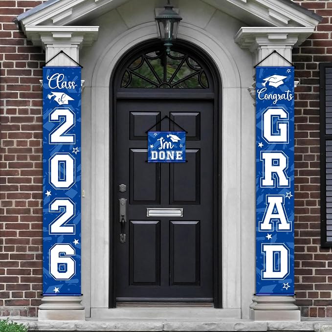 Moukeren 3 Pieces 2026 Graduation Party Decorations Graduation Porch Sign Class by Moukeren