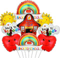 7 PCS Welcome Back To School Balloons, Colorful House Sun, Apples Balloons by Wclliuchi