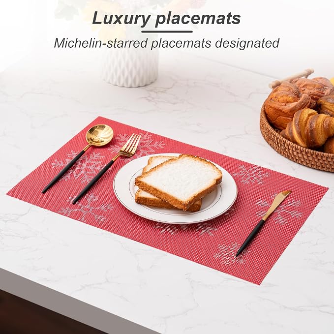 Placemats Set of 4 Washable Indoor | Outdoor Vinyl Place Mats - Image 5