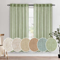 MIULEE Sage Green Linen Curtains 37x72 Inch Length 2 Panels | Window Drapes by MIULEE
