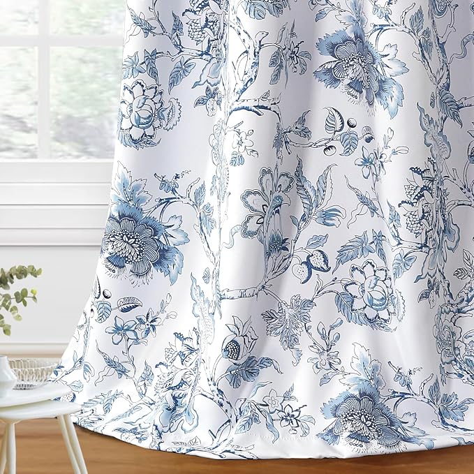 H.VERSAILTEX Blackout Curtains 84 Inch Length 2 Panels Set Floral Print Curtain by HVERSAILTEX