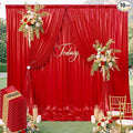 50x10ft Shimmer Red Sequin Backdrop Curtain by LeegleriTableSkirt