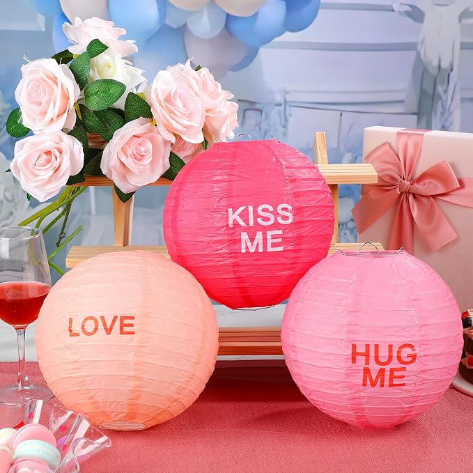 Panelee 12 Pcs Valentine's Day Party Decorations Paper Lanterns Conversation - Image 3