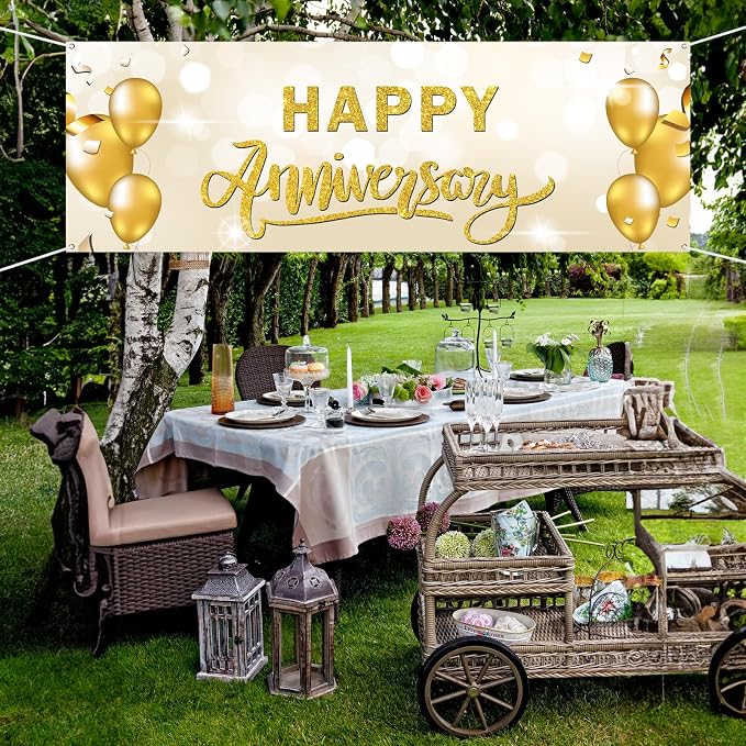 Large Happy Anniversary Banner Company Wedding Anniversary Lawn Sign Retirement - Image 7