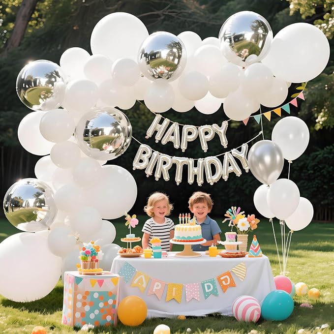 32Pcs White Big Balloons 18 Inch, Round Large Latex Party Balloons - Image 5