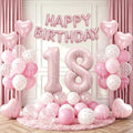 81Pcs Pink Happy 18th Birthday Decorations by Unknown