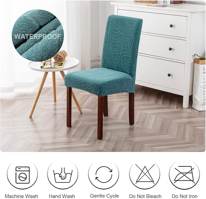 Waterproof Dining Chair Covers Set of 2 Parsons Chair Slipcovers | Double - Image 7