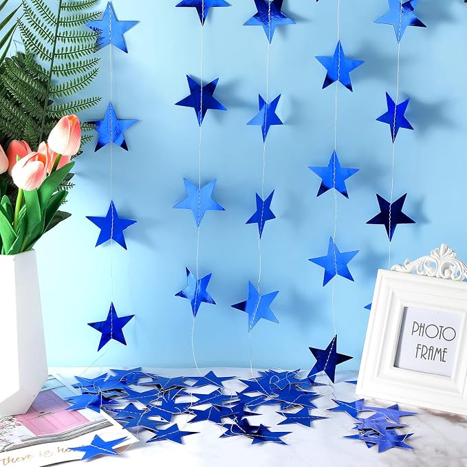 Patelai 130 ft Star Garland Banner Decor, Royal Blue - Image 4