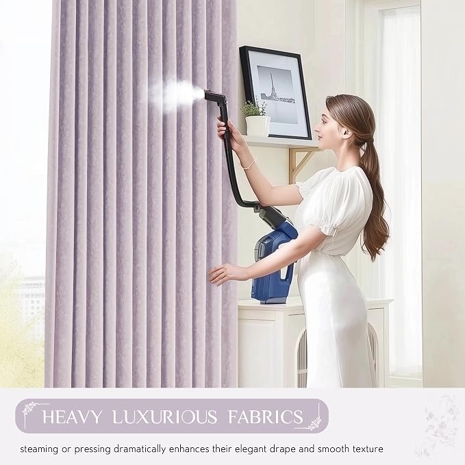 Beauoop Purple Floral Jacquard Blackout Curtains - Image 4