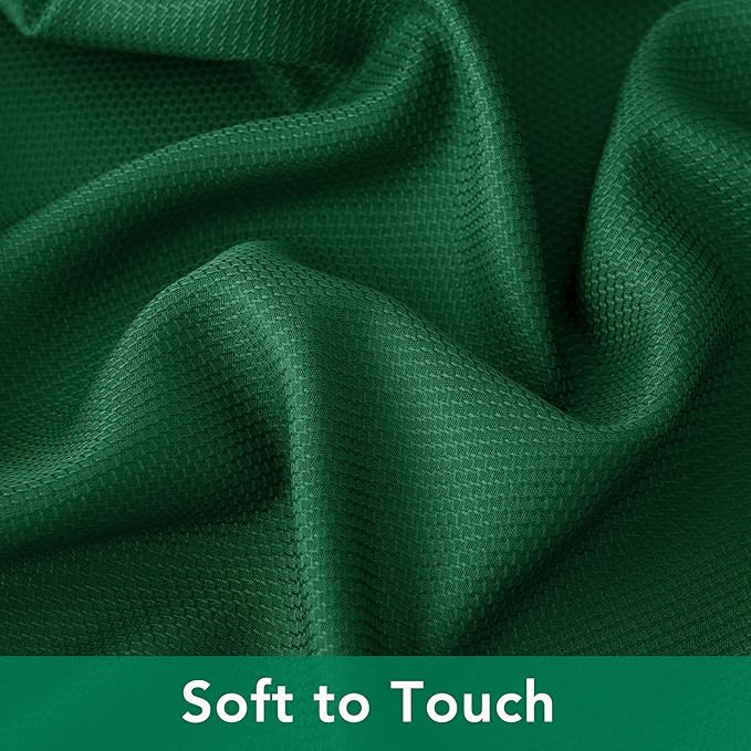 Biscaynebay Textured Fabric Christmas Rectangle Table Cloth 90x132 Inch, Hunter Green Water Resistant Tablecloths for Dining, Kitchen, Wedding and Parties etc. Machine Washable