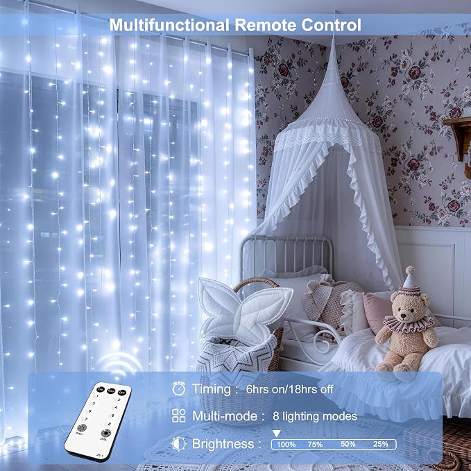 JMEXSUSS 900LED Curtain Lights, 9.5x29.5ft | Plug in, - Image 2