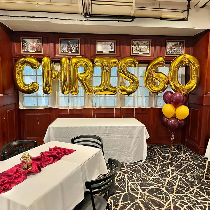 Gold Letter Balloons, 40 Inch Alphabet Name Mylar Self Inflating Custom I Decor - Image 6