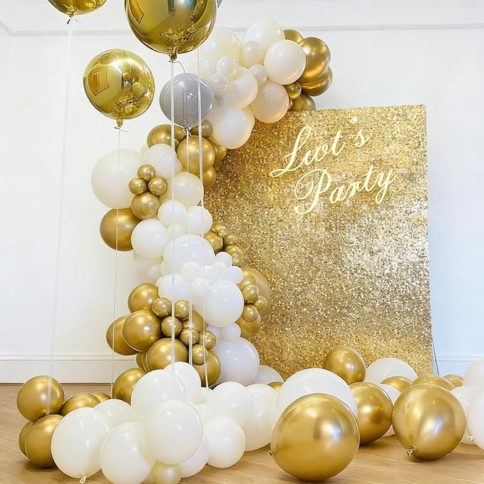 50pcs 12 Inch Metallic Gold Balloons | Chrome Gold Balloon Kit - Image 3