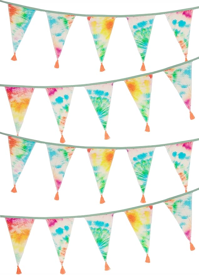 Tie Dye Rainbow Fabric Bunting by TalkingTables