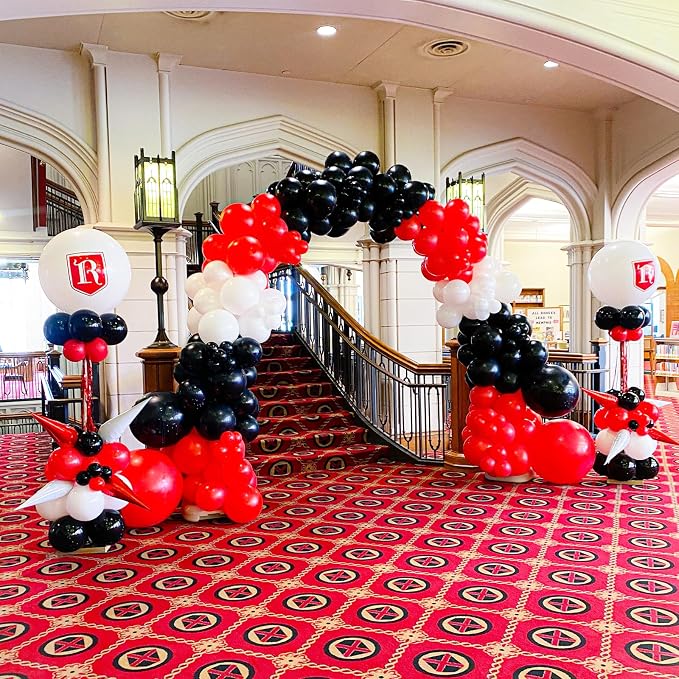 Voircoloria 148pcs Red Black White Balloons Arch Kit, 18 12 10 5 Inch | - Image 3