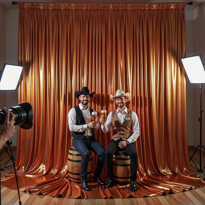 30x10ft Terracotta Glitter Backdrop Curtain - Image 7