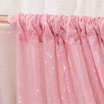 Eternal Beauty Pink Sequin Backdrop, 10x10 Ft Glitter Background Curtains for Shimmer Photography Party Wedding Birthday Back Drop Decor
