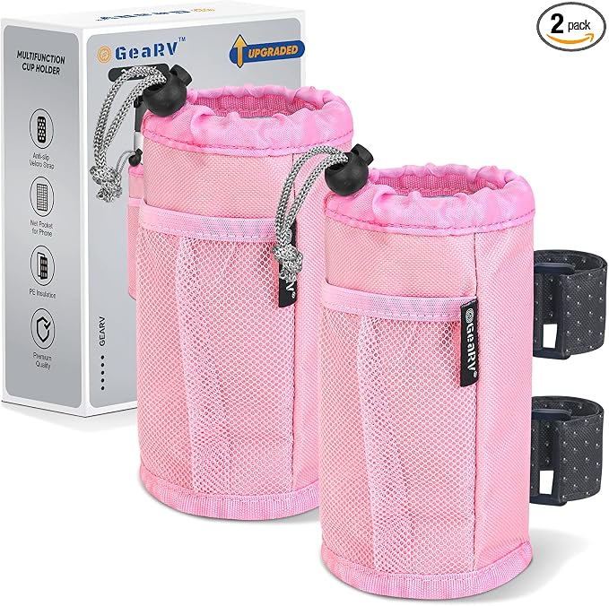 GEARV 2Pack Cup Holder for Bike, Scooter and Wheelchair, Water Bottle Holder by GEARV