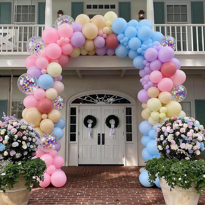 FunHot Pastel Balloons, Light Pink Yellow Blue Latex Balloon, 12 Inch - Image 7