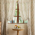 ENJOYBRIDAL Floral Curtains 96 Inches Long Boho Semi Sheer Drapes by ENJOYBRIDAL