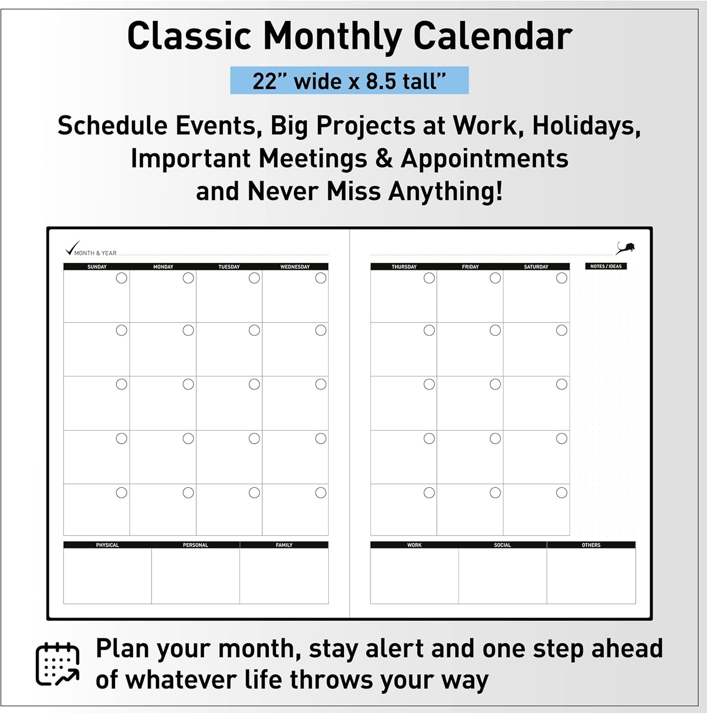 Daily Planner - Professional Life Planner, Calendar & Gratitude Journal to Increase Productivity, Time Management & Happiness - Vegan Leather Softcover, 6 Months, Undated 24 Hour Business Planner