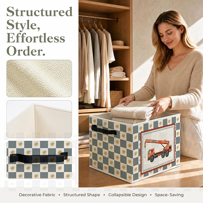Construction Car Boy Nursery Storage Basket - Image 2