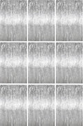 Voircoloria Silver Foil Fringe Backdrop Curtains, Birthday Party Decorations by Voircoloria