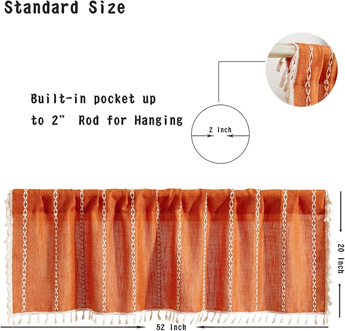 RoomTalks Rustic Farmhouse Kitchen Valances - Image 3