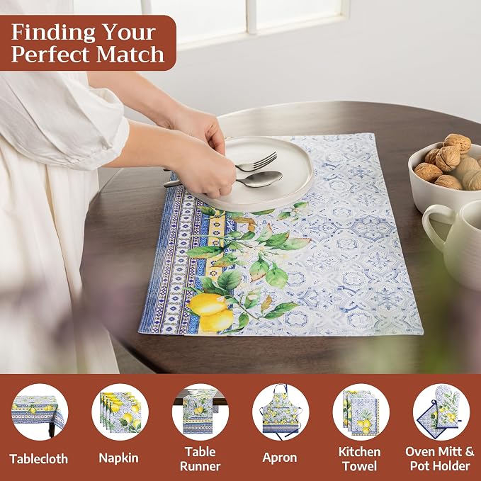 Maison d' Hermine Placemats Set of 4 Reusable 100% Cotton | Cloth Place Mats - Image 4